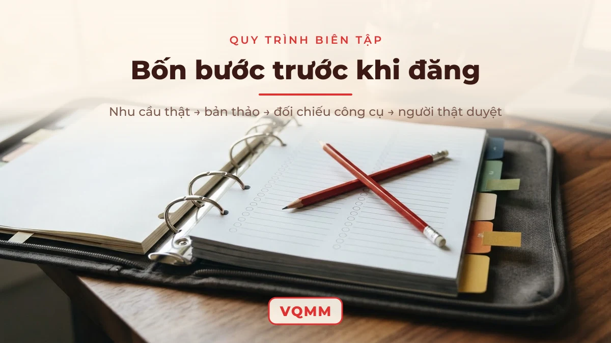 Quy trình biên tập và kiểm chứng nội dung của VQMM vòng quay may mắn