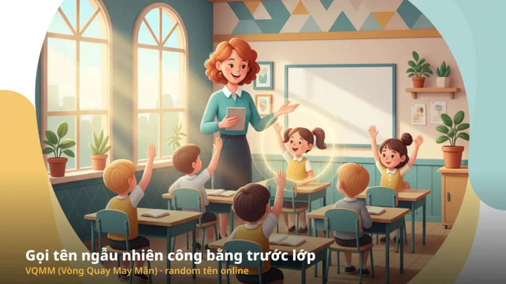 Giáo viên dùng random tên gọi học sinh ngẫu nhiên công bằng trước lớp